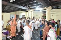 H.H. Swamiji at the Shri Chenna Keshava Narayan Temple. Chitrapur, Shirali. (25 Sep 2024)